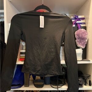Backless Black Long Sleeve Top
